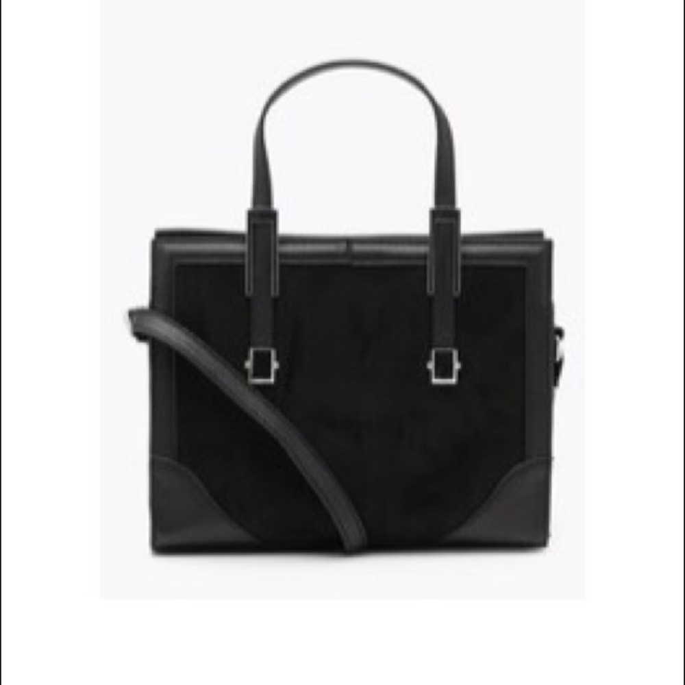 Suedette & metal trim mini tote cross body